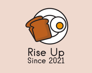 Egg Toast Breakfast Plate logo design