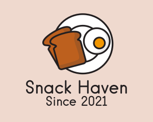 Egg Toast Breakfast Plate logo design