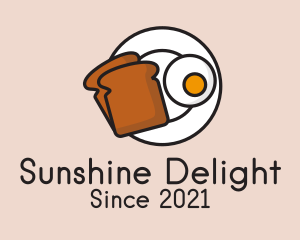 Egg Toast Breakfast Plate logo design