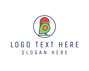 Small - Cute Little Bird Locator logo design