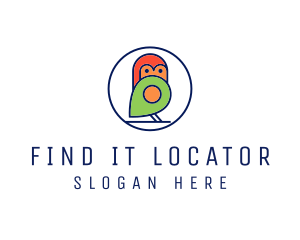 Locator - Cute Little Bird Locator logo design