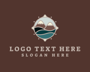 Voyage - Mountain River Compass logo design