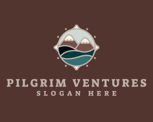 Pilgrim - Mountain River Compass logo design