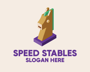 Horse Racing - Isometric Horse Head logo design