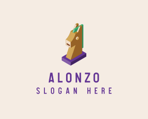 Isometric Horse Head logo design