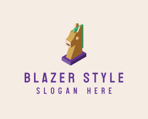 Isometric Horse Head logo design