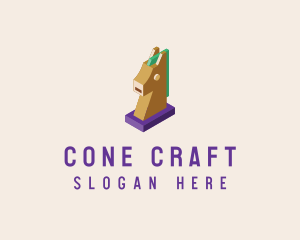 Isometric Horse Head logo design