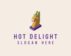 Isometric Horse Head logo design