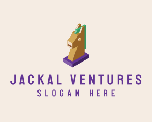 Isometric Horse Head logo design