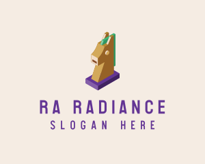 Isometric Horse Head logo design