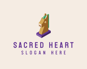 Isometric Horse Head logo design