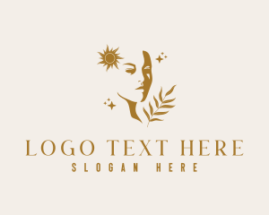 Leaf - Woman Silhouette Face logo design