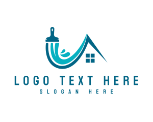 House - Paintbrush Splash House logo design