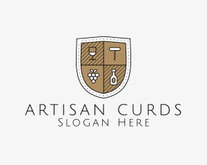 Wine Business Shield logo design