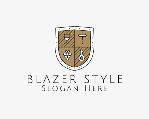 Wine Business Shield logo design