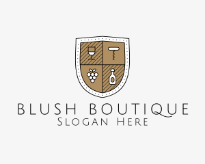 Wine Business Shield logo design