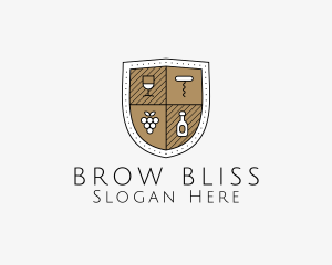 Wine Business Shield logo design