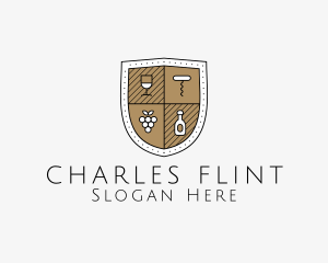 Wine Business Shield logo design