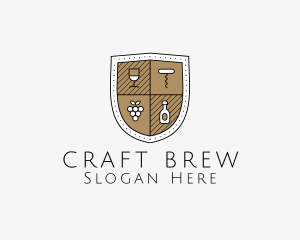 Brewer - Wine Business Shield logo design
