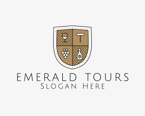 Wine Business Shield logo design