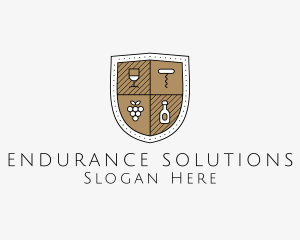 Wine Business Shield logo design