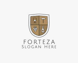 Wine Business Shield logo design