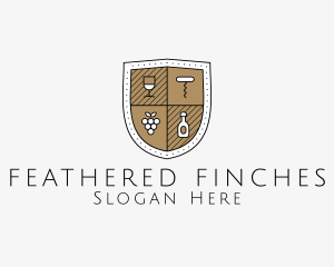 Wine Business Shield logo design