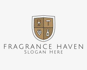 Wine Business Shield logo design