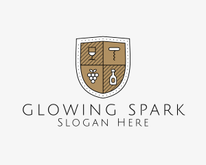 Wine Business Shield logo design