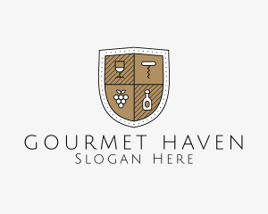 Wine Business Shield logo design