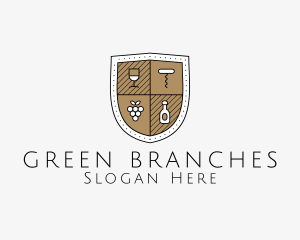 Wine Business Shield logo design