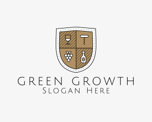 Wine Business Shield logo design