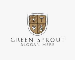 Wine Business Shield logo design