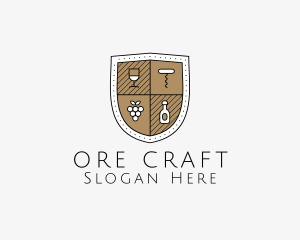 Wine Business Shield logo design