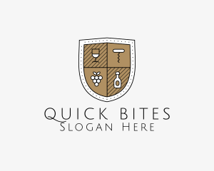 Wine Business Shield logo design