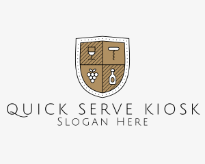 Wine Business Shield logo design