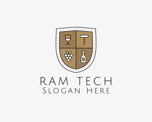 Wine Business Shield logo design