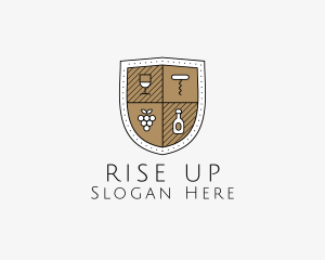 Wine Business Shield logo design