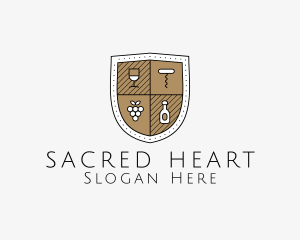 Wine Business Shield logo design