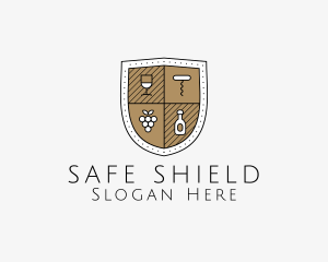 Wine Business Shield logo design