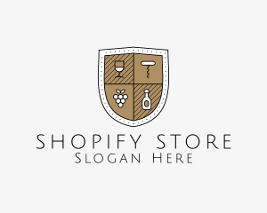 Wine Business Shield logo design