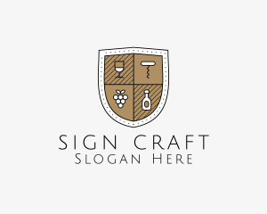 Wine Business Shield logo design