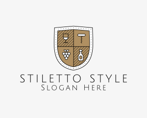 Wine Business Shield logo design