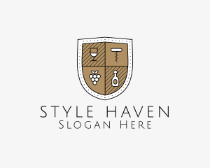 Wine Business Shield logo design