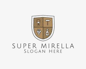 Wine Business Shield logo design