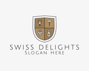 Wine Business Shield logo design