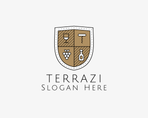 Wine Business Shield logo design