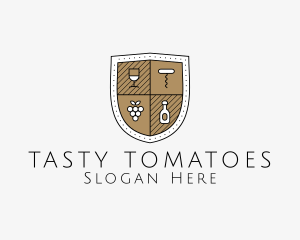 Wine Business Shield logo design