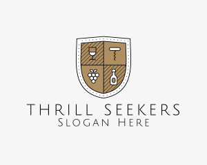 Wine Business Shield logo design