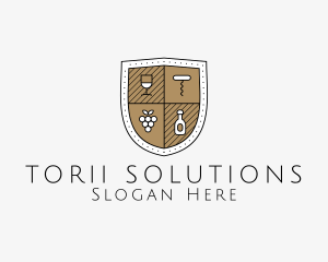 Wine Business Shield logo design